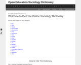 Open Education Sociology Dictionary