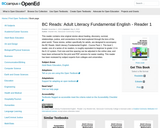 BC Reads: Adult Literacy Fundamental English Reader 1