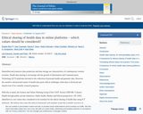 Ethical sharing of health data in online platforms – which values should be considered?