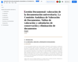 valoración de la documentación universitaria. La Comisión Andaluza de Valoración de Documentos. Tablas de valoración y calendarios de conservación y eliminación de documentos.docx