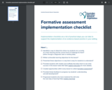 Formative assessment implementation checklist