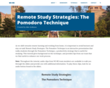 Remote Study Strategies: The Pomodoro Technique