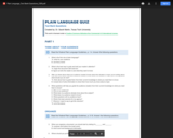 Plain Language Test Bank Questions