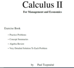 Calculus II for Management and Economics Exercise Book