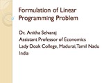 Formulation of Linear Programming problem