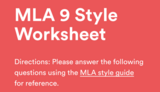 MLA Style Worksheet
