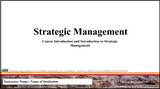 Class Slides for Strategic Management