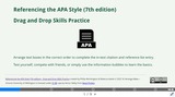 Referencing the APA Style (7th edition) Drag and Drop Skills Practice