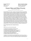 Humanistic Studies 213: Human Values and Ethnic Diversity Syllabus