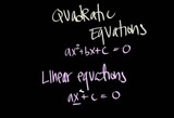 Algebra: Quadratic Equations