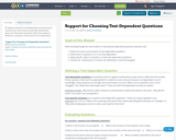 Support for Choosing Text-Dependent Questions
