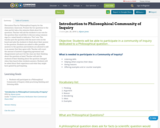 Introduction to Philosophical Community of Inquiry