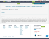 Lesson 1: Fundamentals of Business Communication