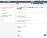 Lesson plan-Whole Language Reading-Baking Activity