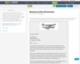 Business Letter Evaluation