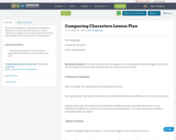 Comparing Characters Lesson Plan
