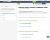 Advanced Issues of Adult and Child Mental Health