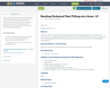 Reading Technical Text: Filling out a form - L7