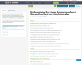 Mathematizing Storytimes: Comparisons (more than and less than) storytime lesson plan