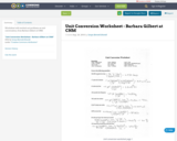 Unit Conversion Worksheet - Barbara Gilbert at CNM