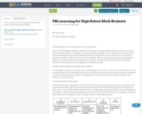 PBL Learning for High School Math Students