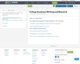 College Academic Writing and Research