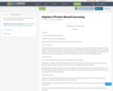 Algebra 1 Project Based Learning