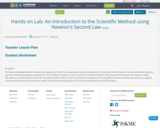 Hands on Lab: An Introduction to the Scientific Method using Newton’s Second Law