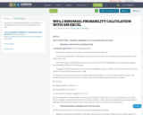 WP.4.2 BINOMIAL PROBABILITY CALCULATION WITH MS EXCEL