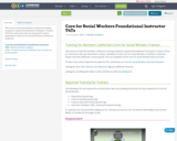 Core for Social Workers Foundational Instructor T4Ts