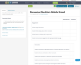 Discussion Checklist—Middle School