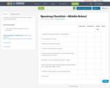 Speaking Checklist —Middle School