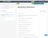 Blog Checklist—Middle School