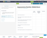 Argumentation Checklist—Middle School
