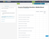 Creative Flexibility Checklist—Middle School