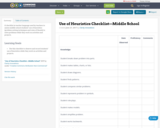 Use of Heuristics Checklist—Middle School
