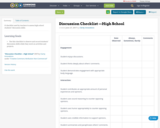 Discussion Checklist —High School