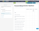 Persuasive Writing Checklist—High School