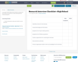 Research Interview Checklist—High School
