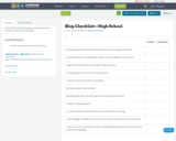 Blog Checklist—High School