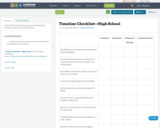 Timeline Checklist—High School