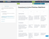 Commitment to Critical Thinking—High School