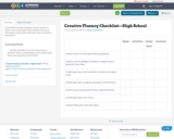 Creative Fluency Checklist—High School