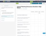 Critical Thinking Evaluation Checklist—High School