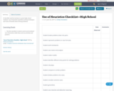 Use of Heuristics Checklist—High School
