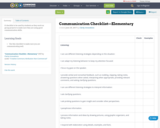 Communication Checklist—Elementary