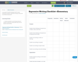 Expressive Writing Checklist—Elementary