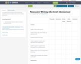 Persuasive Writing Checklist—Elementary