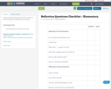 Reflection Questions Checklist – Elementary