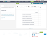 Research Interview Checklist—Elementary
